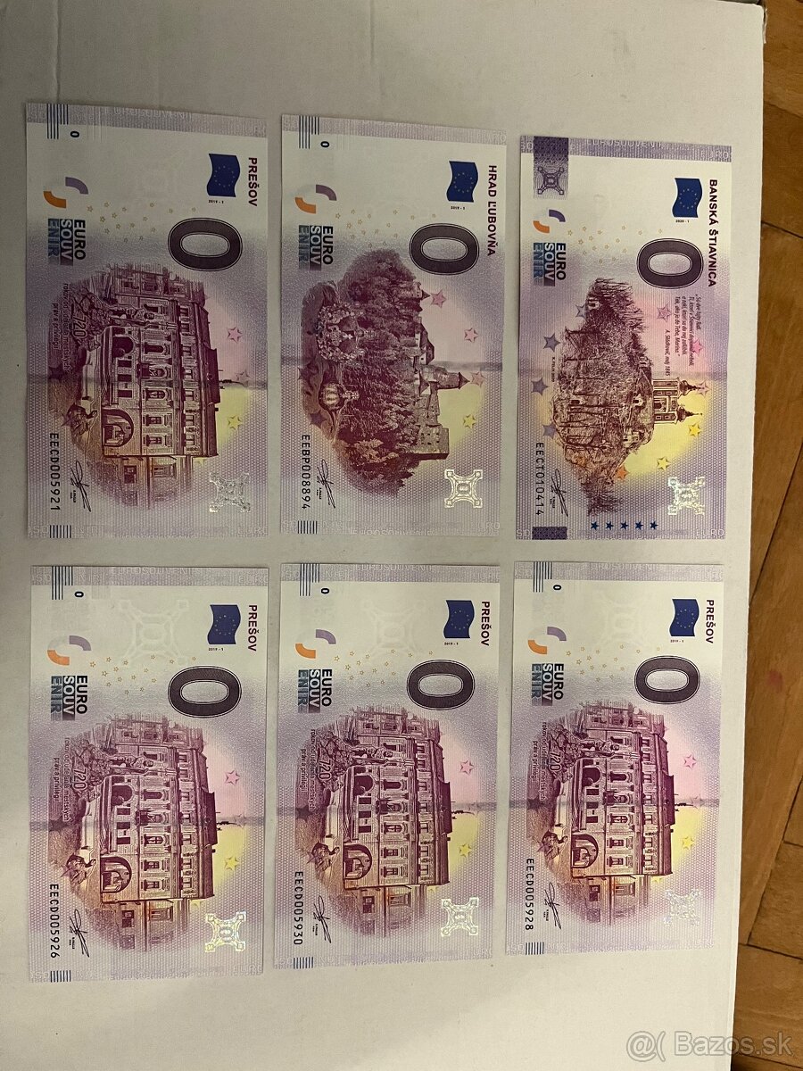 0 eurove bankovky - 3,50/ks