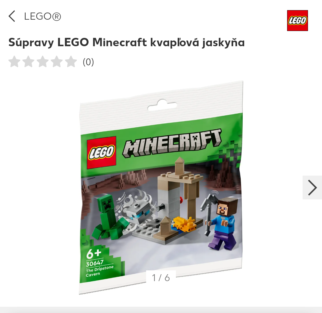 Lego Minecraft - kvapľová jaskyňa