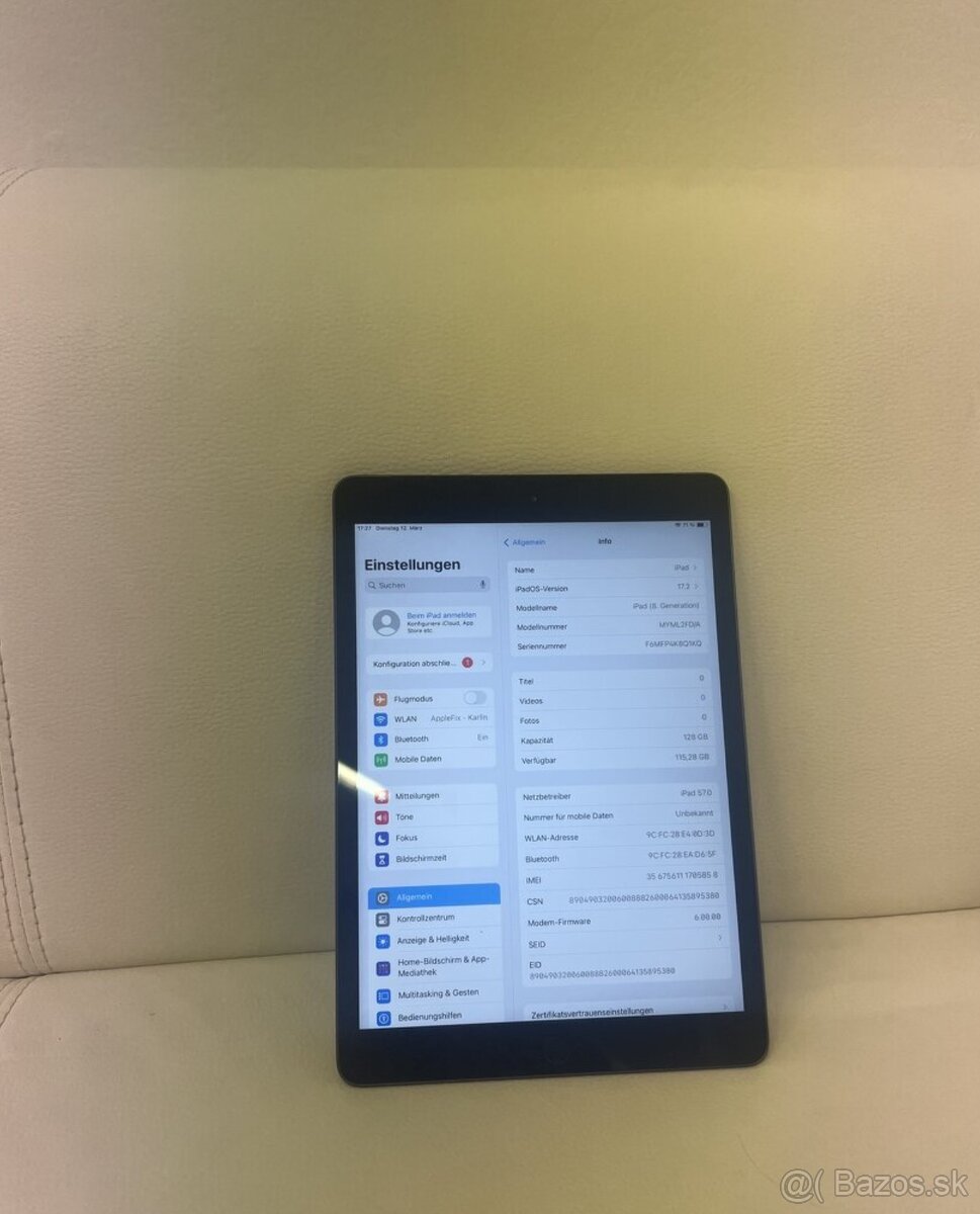 Apple Tablet iPad 8.gen