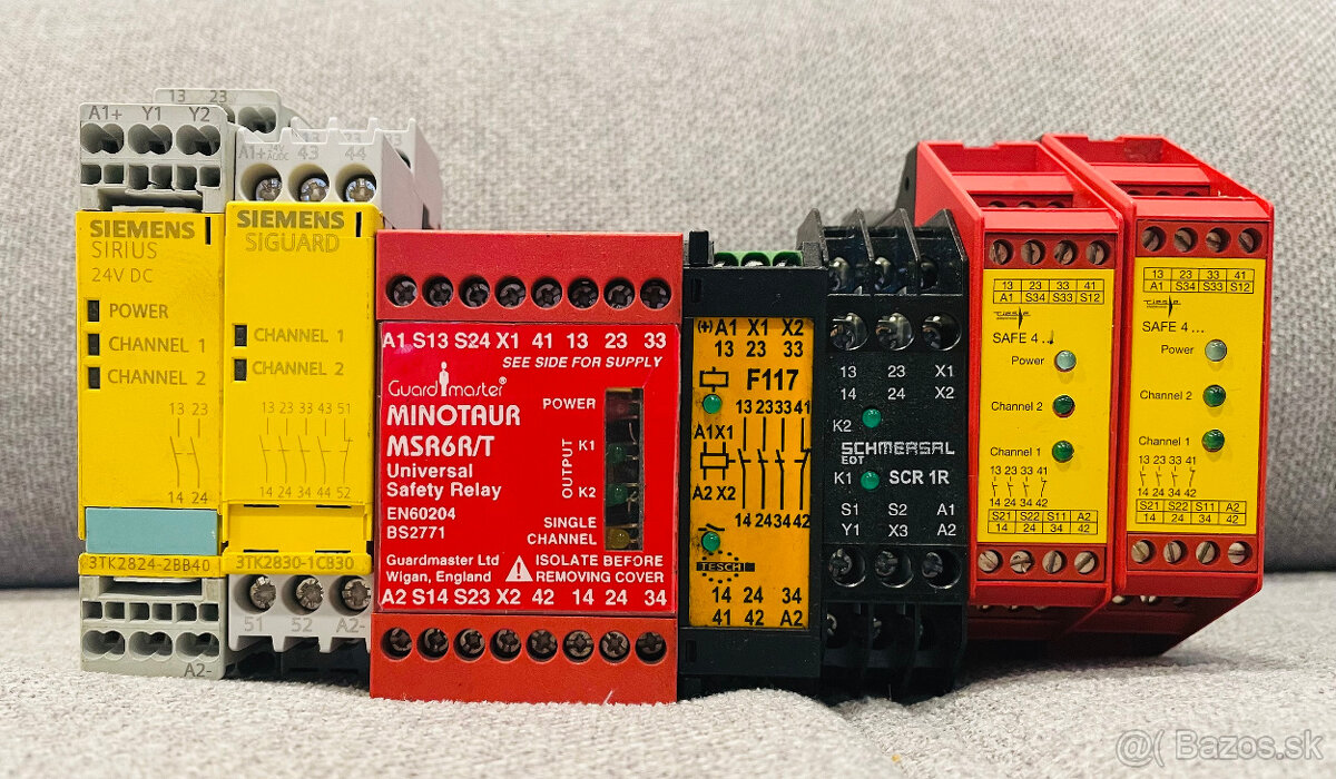 Bezpečnostná relé SIEMENS, TESCH, SCHMERSAL, RIESE, MINOTAUR