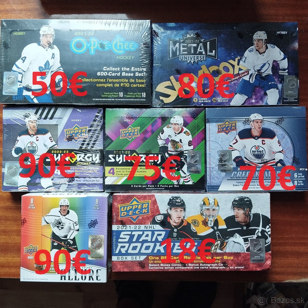 Hokejové karty NHL - boxy a balíčky