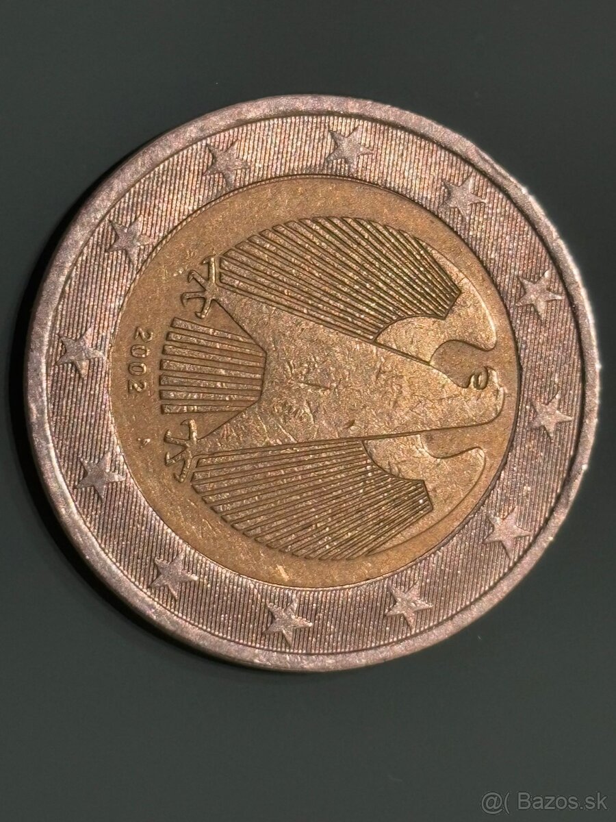 2€; 2002 Nemecko chyboražba, označenie "A"