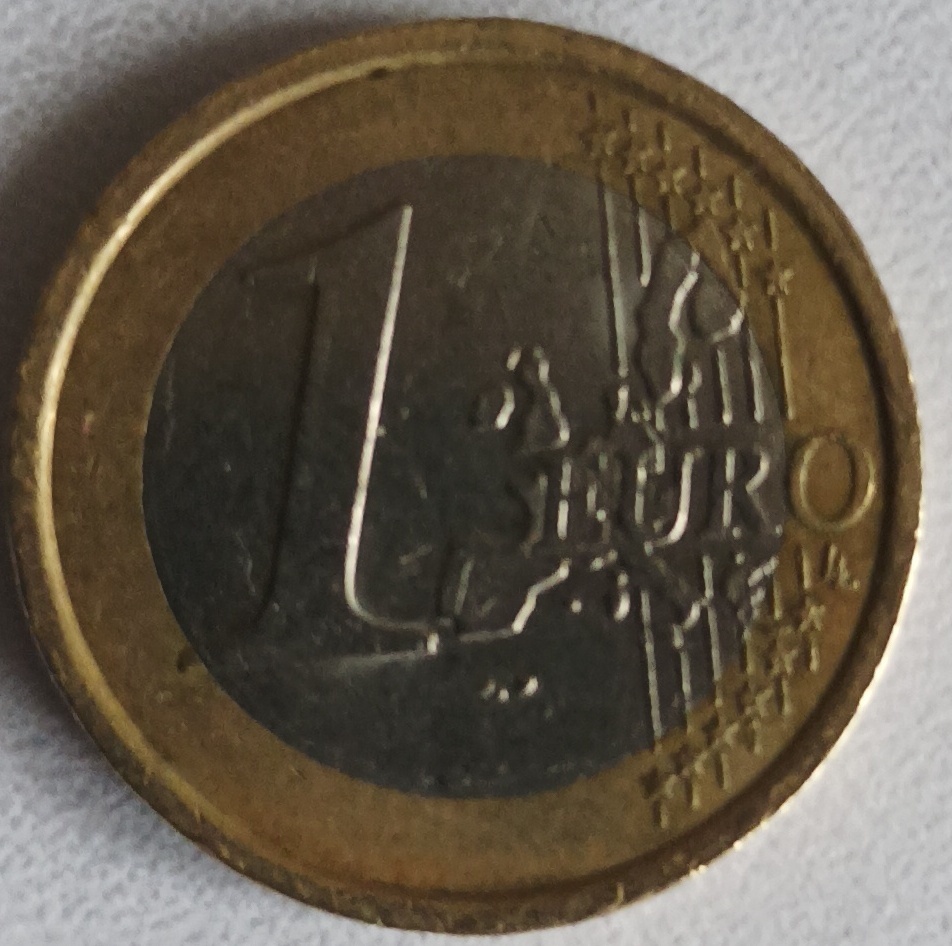 1 euro z roku 2002zle razená