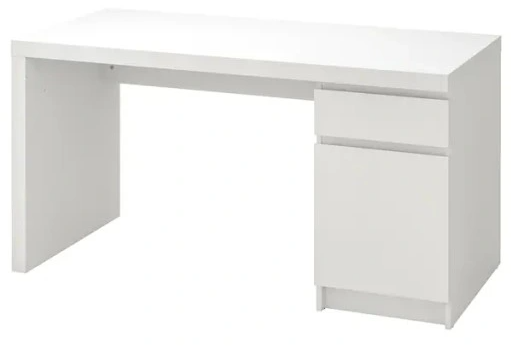 IKEA MALM Písací stôl biely 140x65 cm