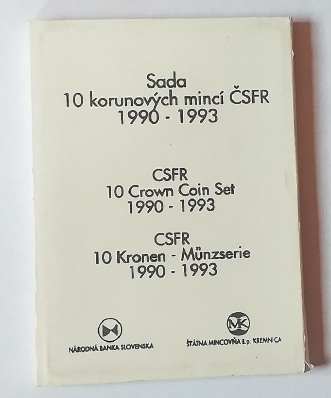 ČSFR sada mincí 1990-1993 desaťkoruny