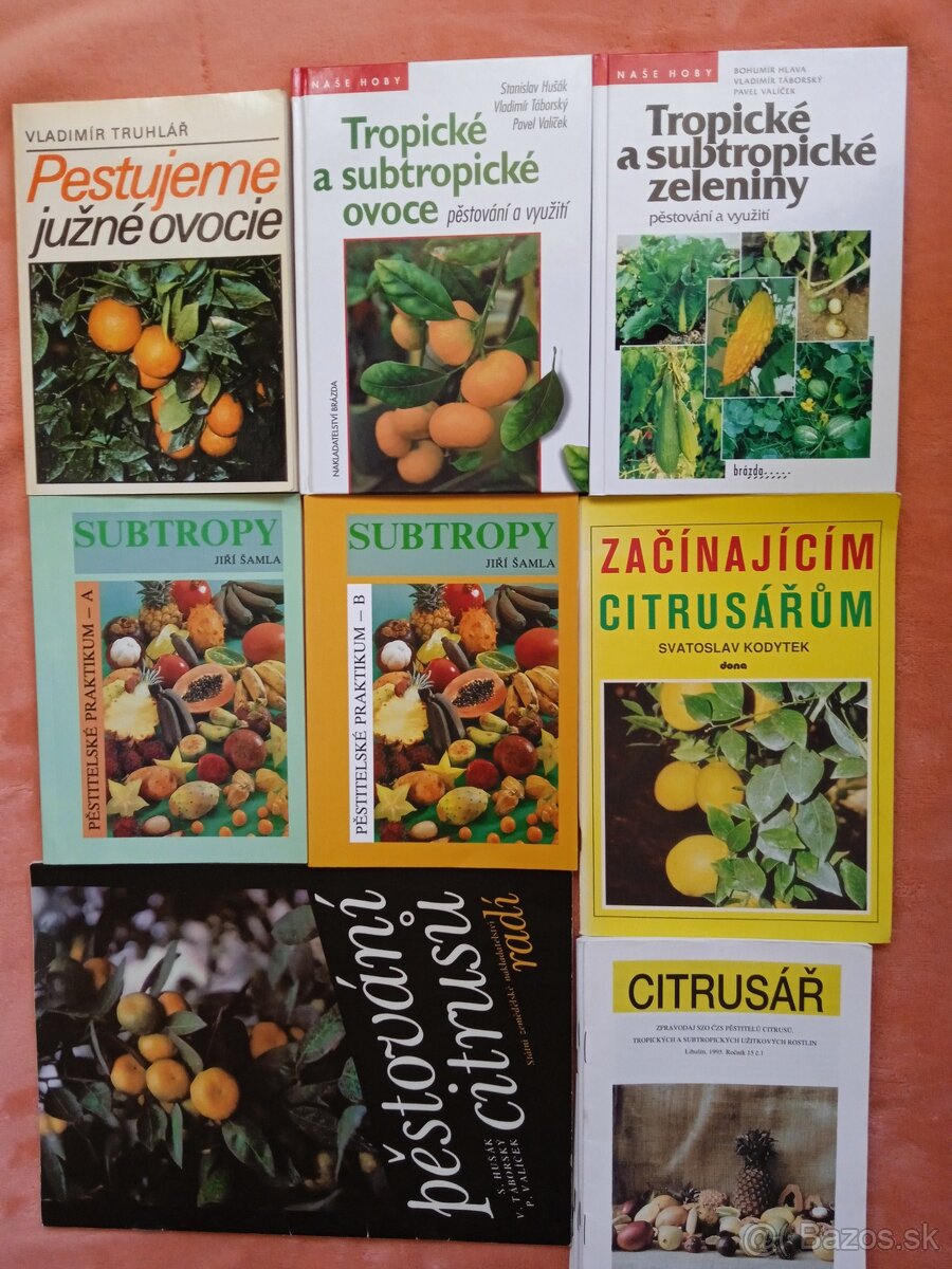 Knihy o pestovaní citrusov a iných subtropických plodov