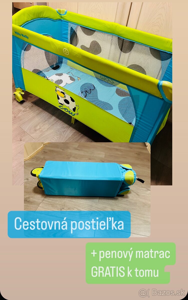 Cestovná postielka+ matrac Gratis