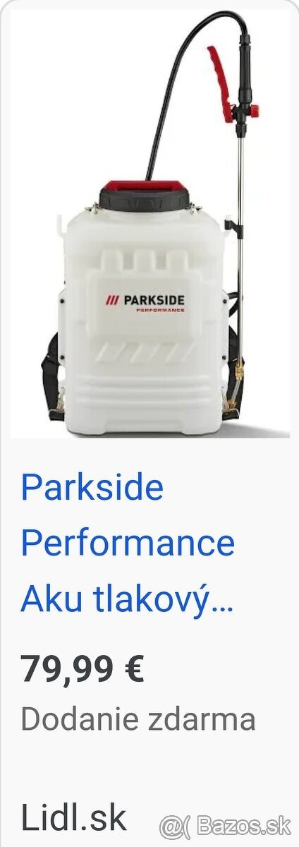 Aku postrekovač parkside 16l