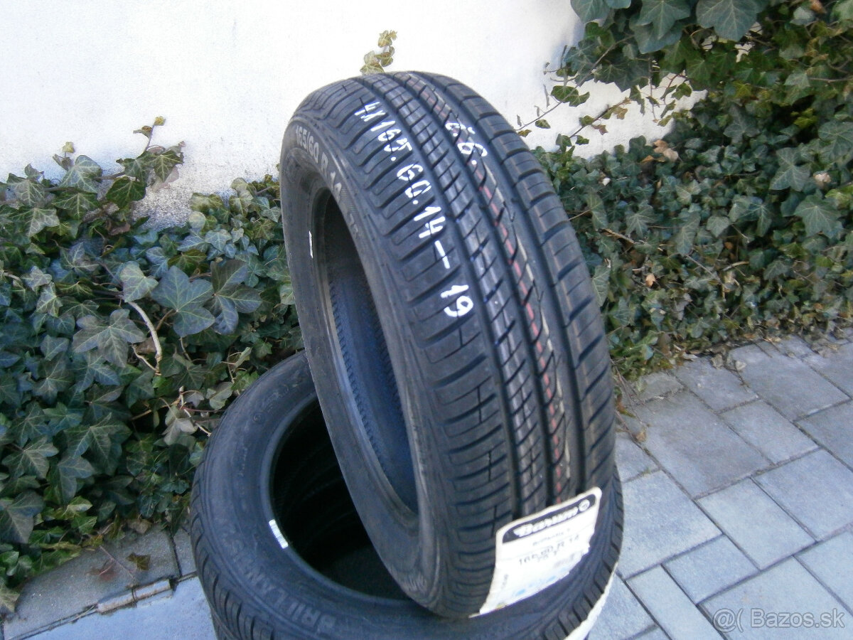 Predám 4x letné nové pneu BARUM 165/60 R14 75T