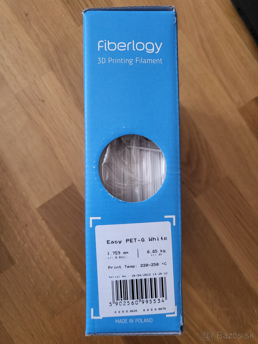 Filament Fiberlogy Easy PET-G white 1.750mm 0,85kg