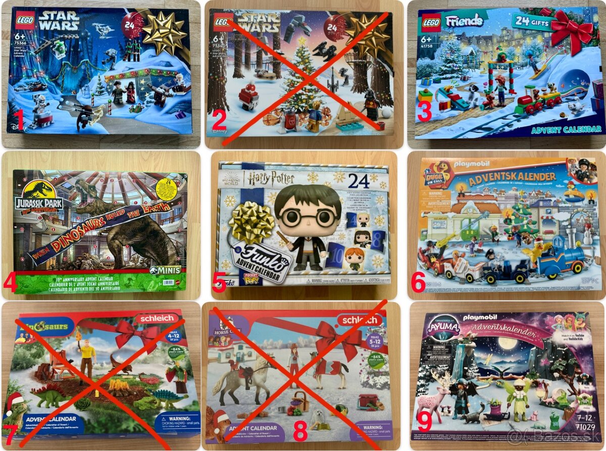 NOVÉ Adventné kalendáre LEGO, Star Wars, Dinosaurus ..