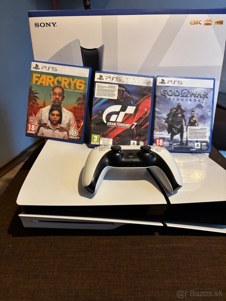 Ps5 Slim 1tb + 1x ovladac + 7 hier (4 sú v psku)