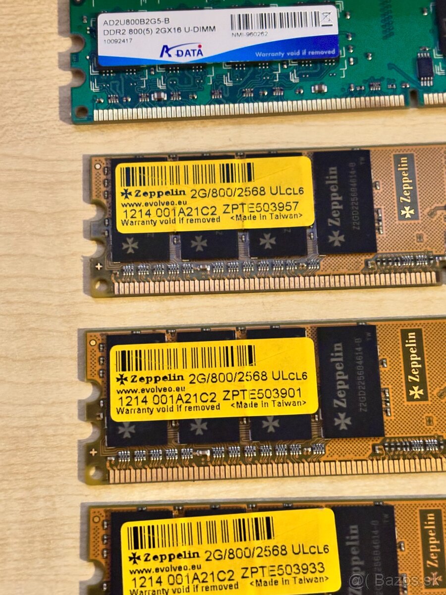 4x 2GB DDR2 800 Zeppelin + Adata