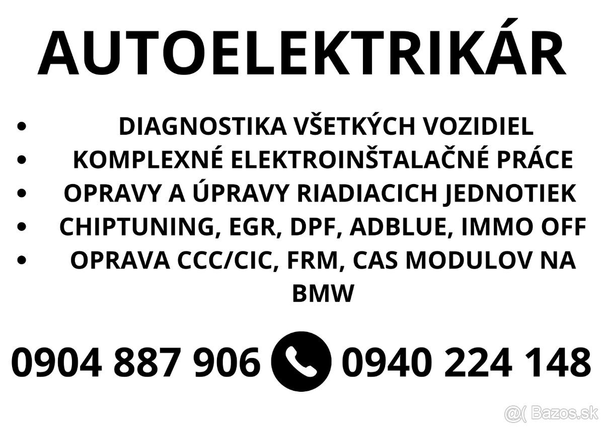 AUTOELEKTRIKÁR - DIAGNOSTIKA A OPRAVA MODULOV CCC, FRM