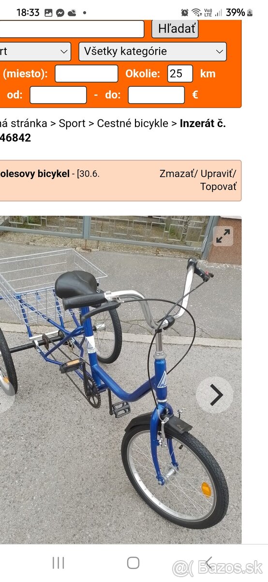 trojkolesovy bicykel pre seniorov