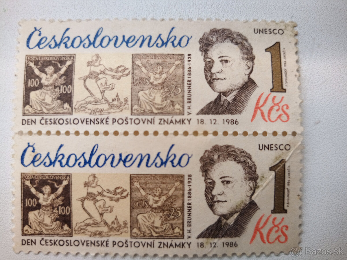 Známka 1 Kčs, Československo, 1986