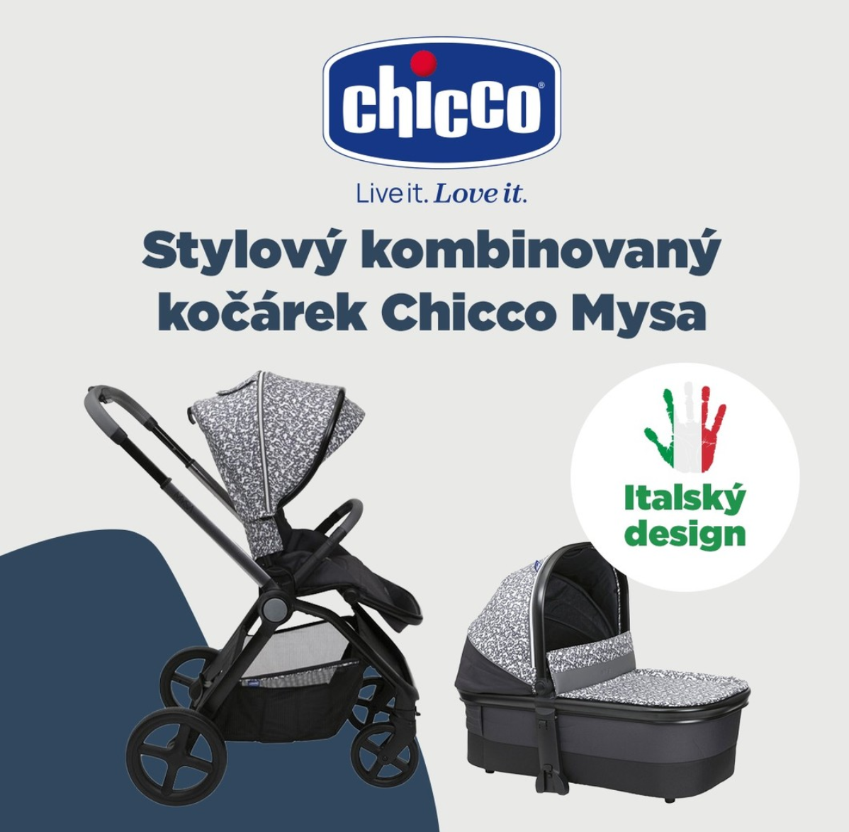 CHICCO Kočík Mysa - Charming Grey