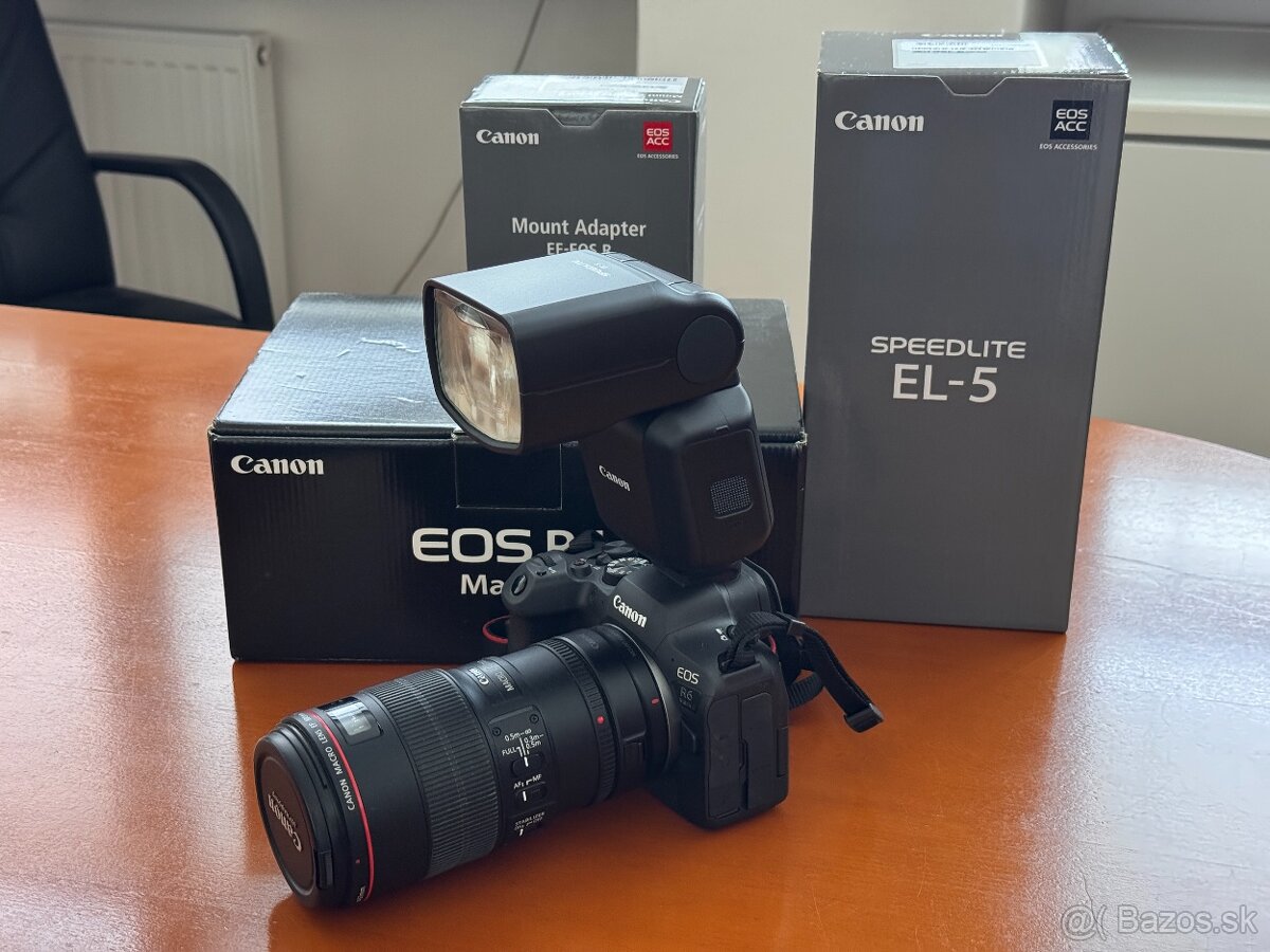 Canon R6 Mark II + adapt EF-EOS R + Speedlite EL-5