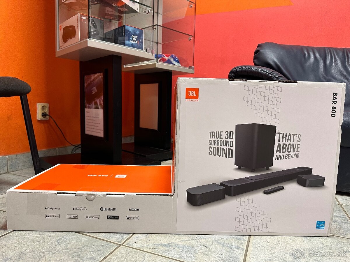 Predám nový JBL BAR 800 Soundbar - domáce kino,záruka 3 roky