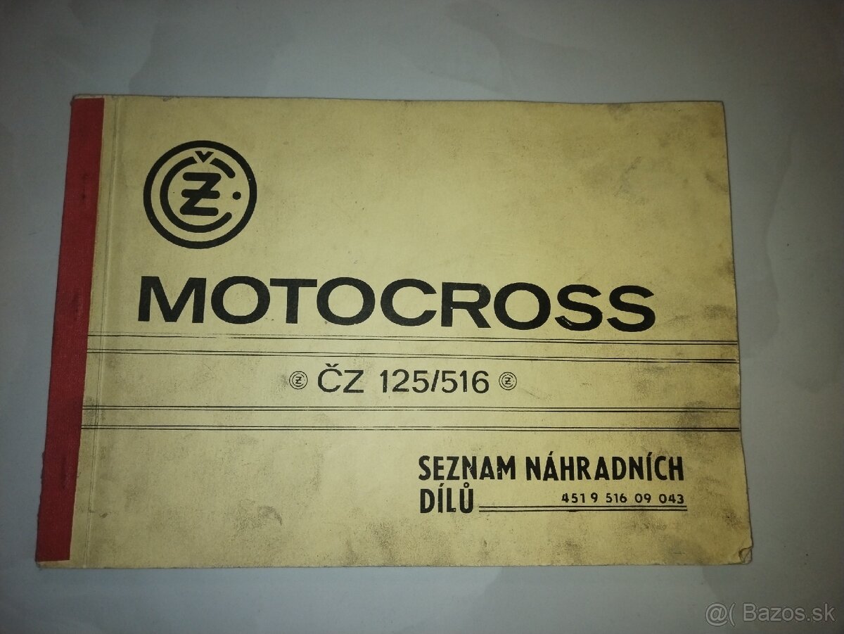 ČZ 125/516 motocross zoznam náhradných dielov