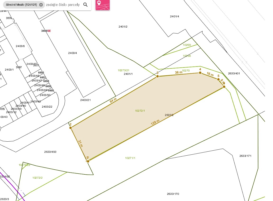 Košice - Nová lokalita Stredné Mesto pozemok 3763 m2