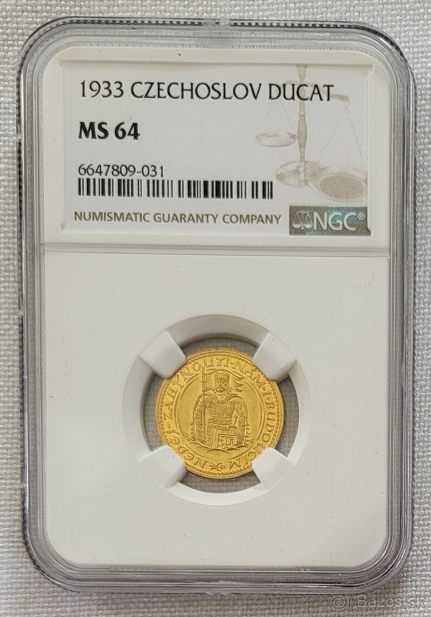 Svätováclavský dukát, 1933, NGC MS64