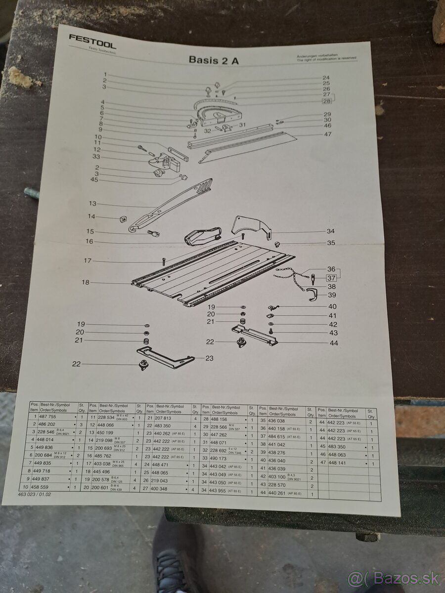 Predam Festool Basis 2A