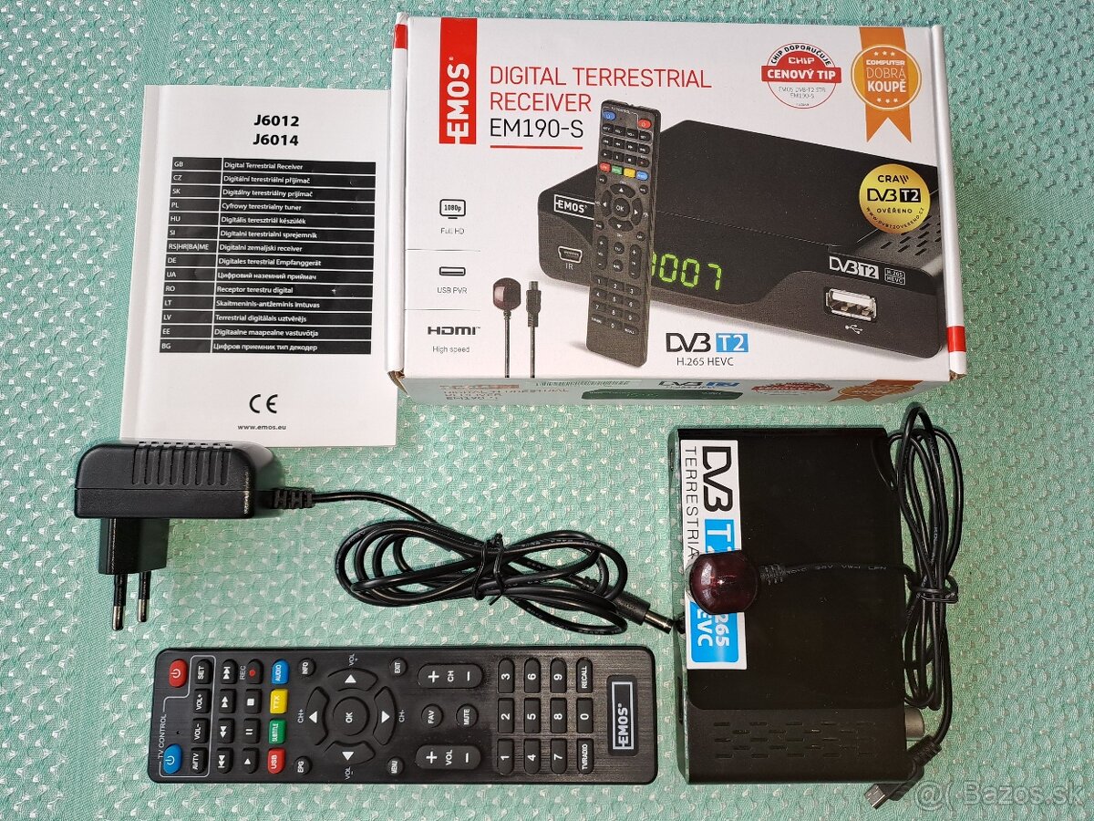 Set-top box EMOS EM190-S HD HEVC H265 (DVB-T2)