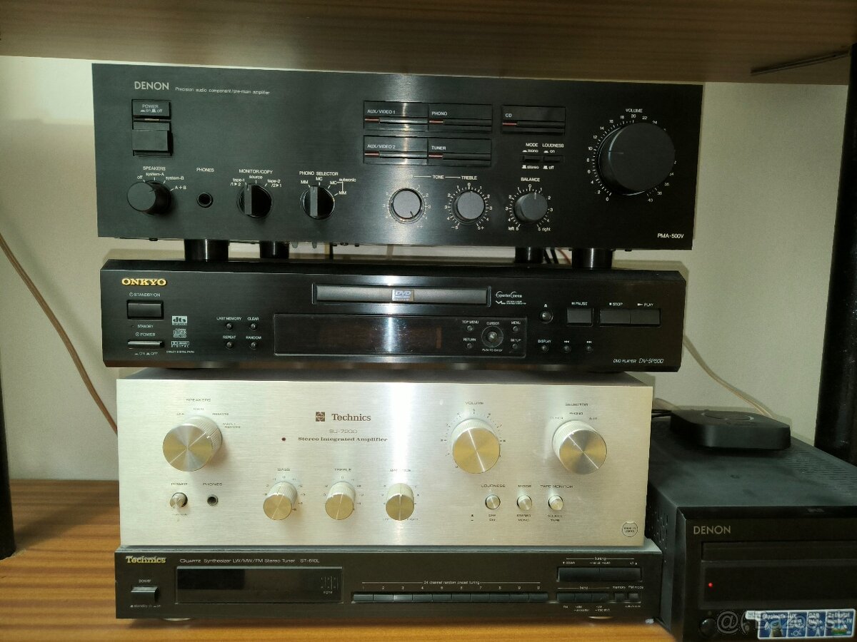 HiFi, 2x zosilovac Denon, technics, DVD onkyo radio