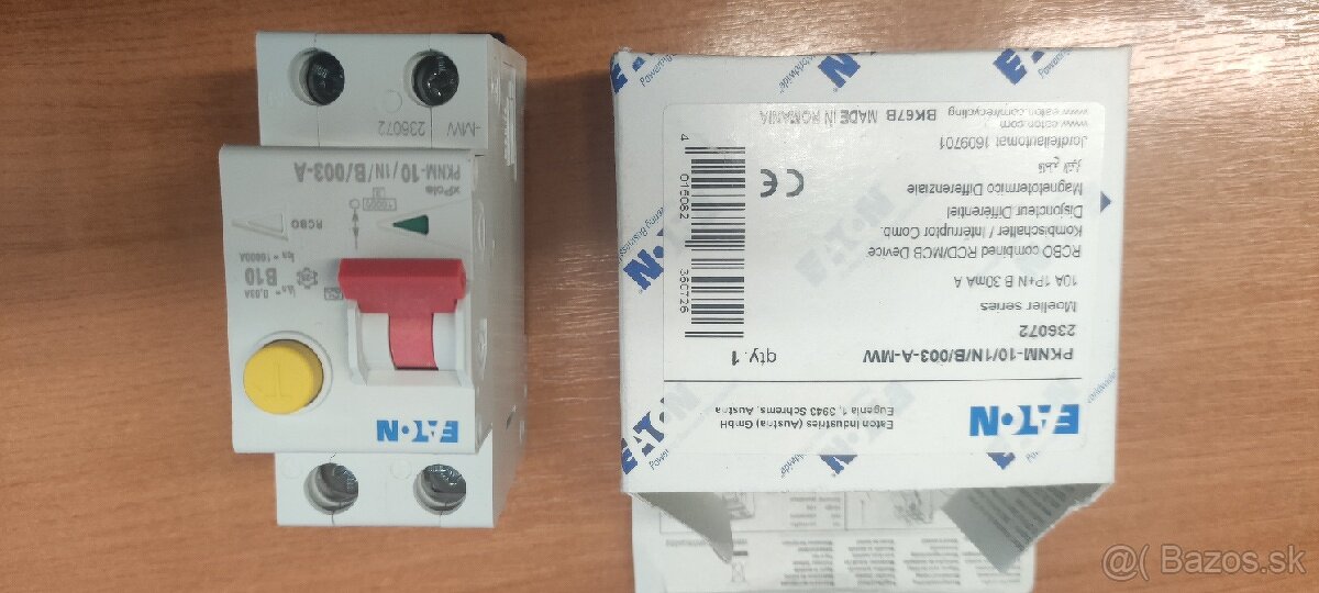 Prudovy chranic PKNM 10A 1N B EATON