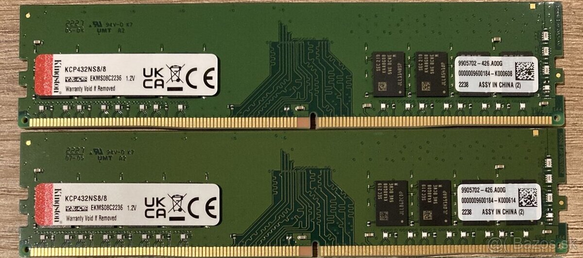 Ram 2x 8GB DDR4 3200 MHz Kingston