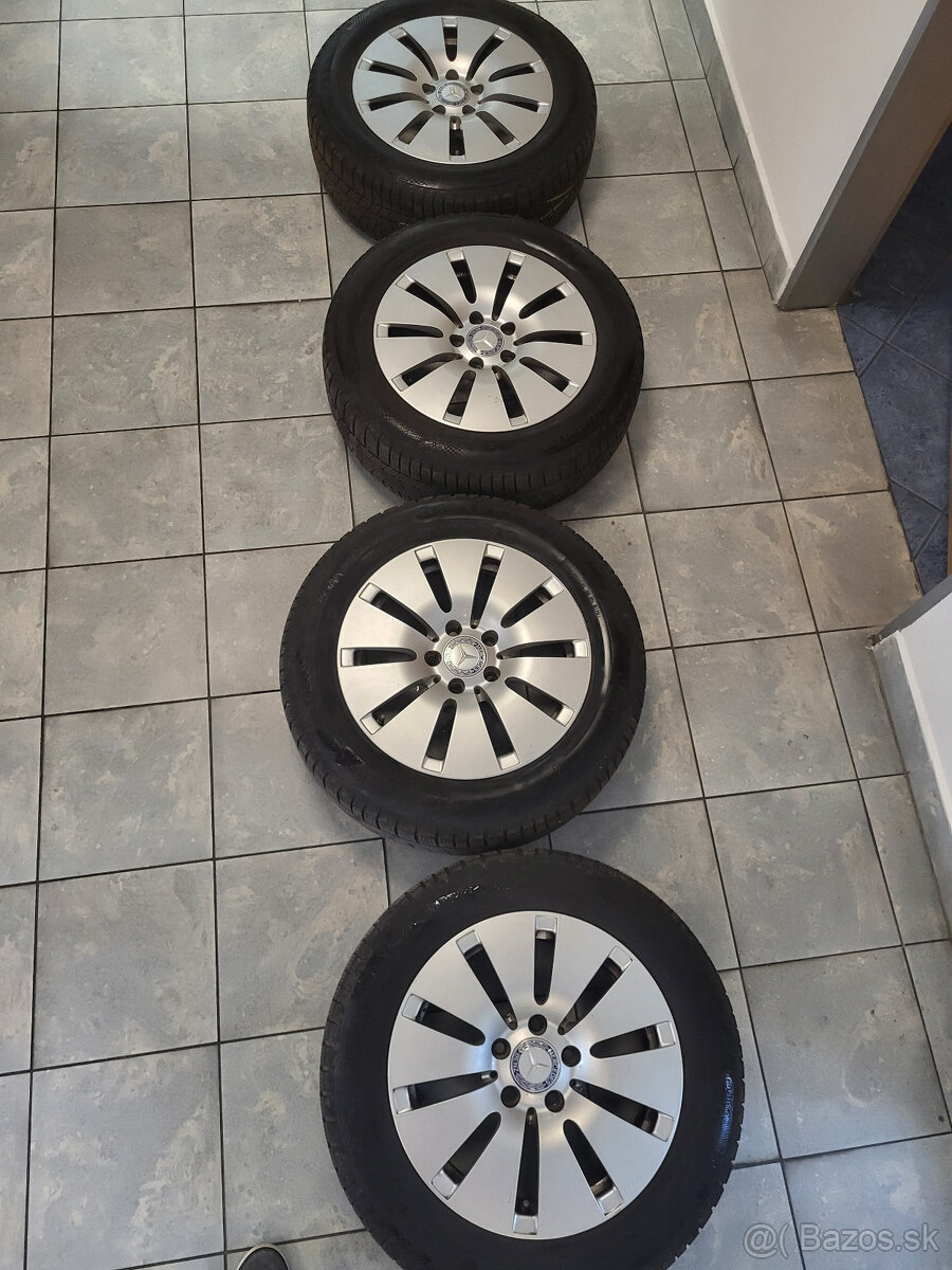 Predám originál disky a zimné pneu 205/60 R16 na Mercedes