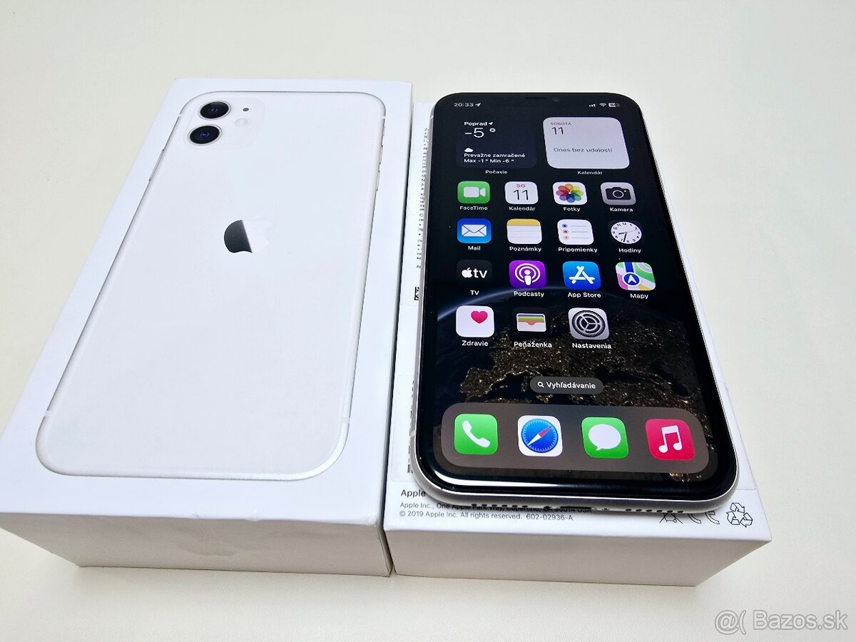 APPLE IPHONE 11 WHITE BATERKA 100% -