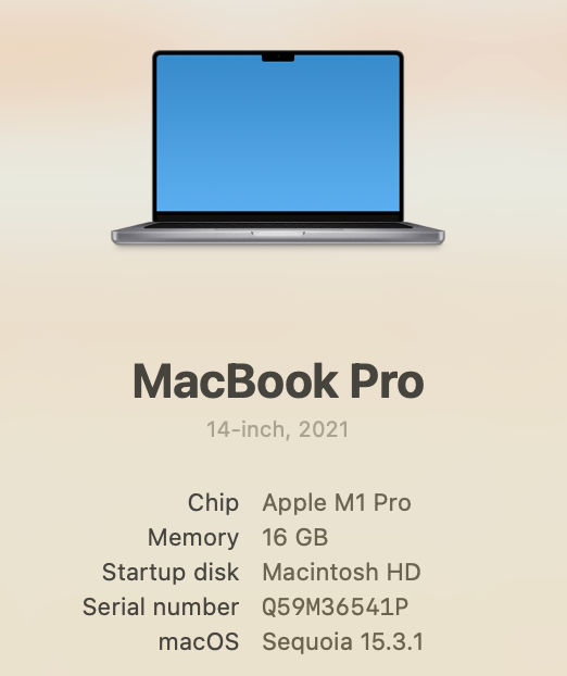 MacBook Pro M1 Pro 16gb, 1 TB