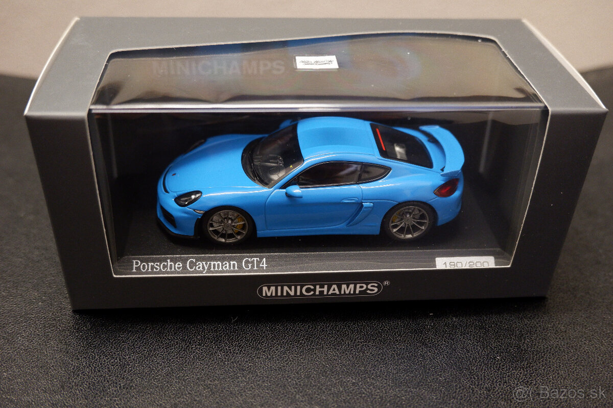 Porsche Cayman GT4 Riviera Blue 1:43