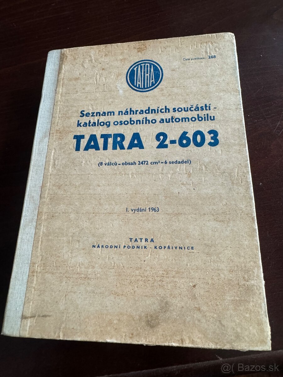 Tatra 603 - 2--seznam nahradnich soucasti-rok 63