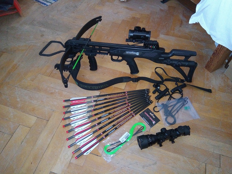 Reflexná kuša Skorpion XBH Tactical 175 lbs + príslušenstvo