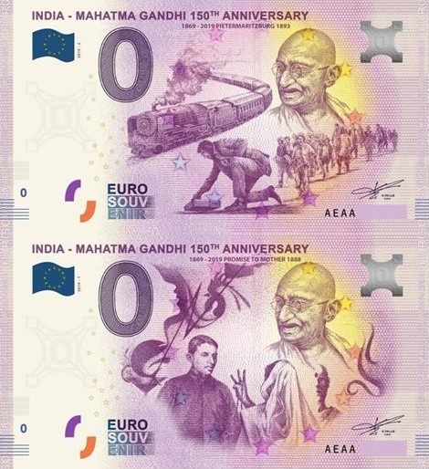 0 euro bankovka - India - Mahatma Gandhi .