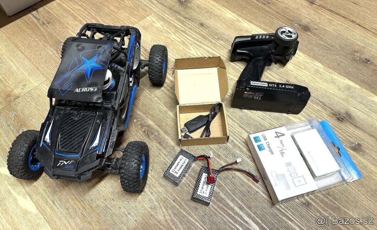 RC buggy 1/12 Across Polaris v úpravě + 2x baterie + nabíječ