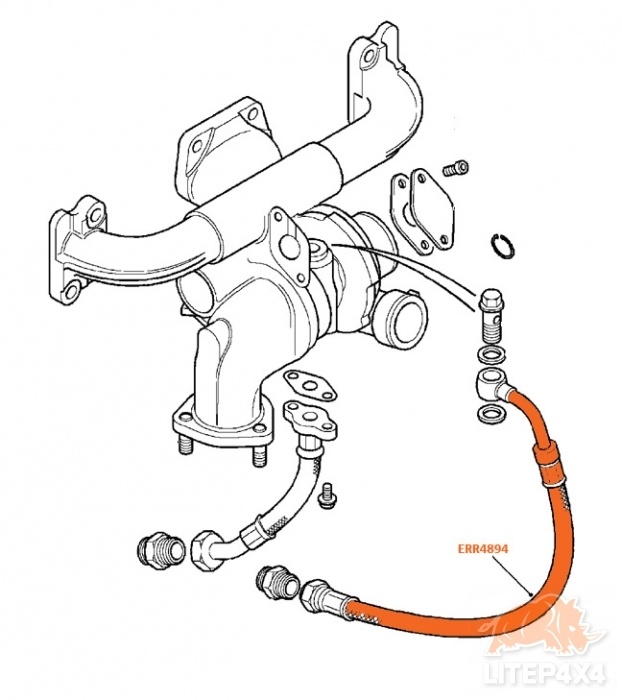Land Rover, olejová hadica turba ERR4894