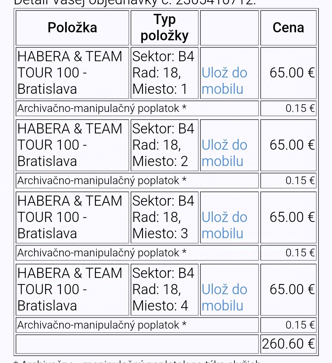 PREDAJ vstup.HABERA & TEAM TOUR 100 - Bratislava 06.12.2024