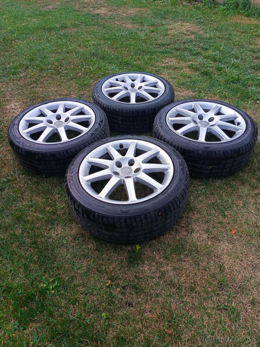 5x112 R17 ☎️ originál AUDI disky + letné pneu 225/45ZR17 ☎️