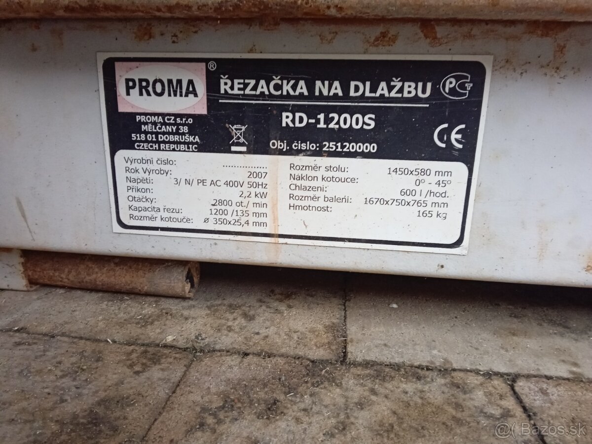 Rezačka na dlažbu PROMA RD-1200S