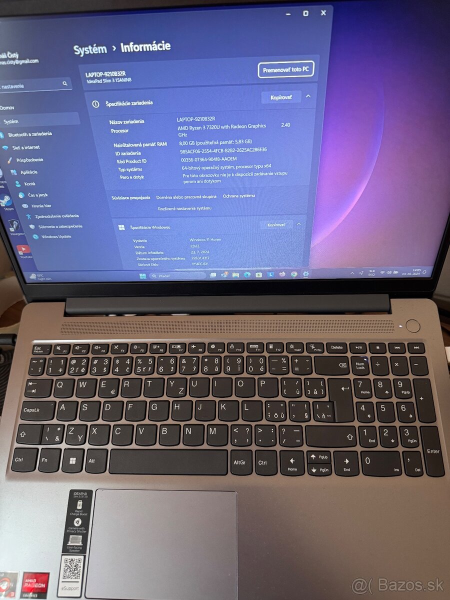 LENOVO IdeaPad Slim 3 (15AMN8) v zaruke