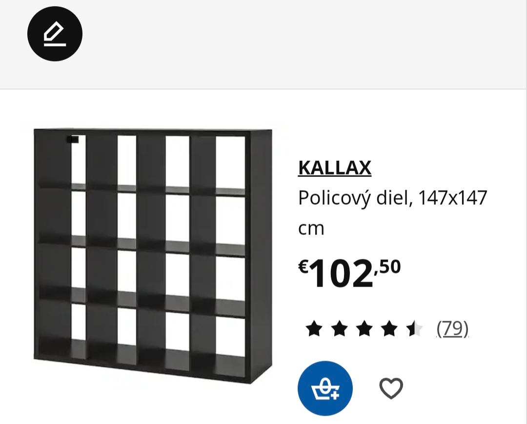 POLICOVY REGAL IKEA ČIERNY KALLAX