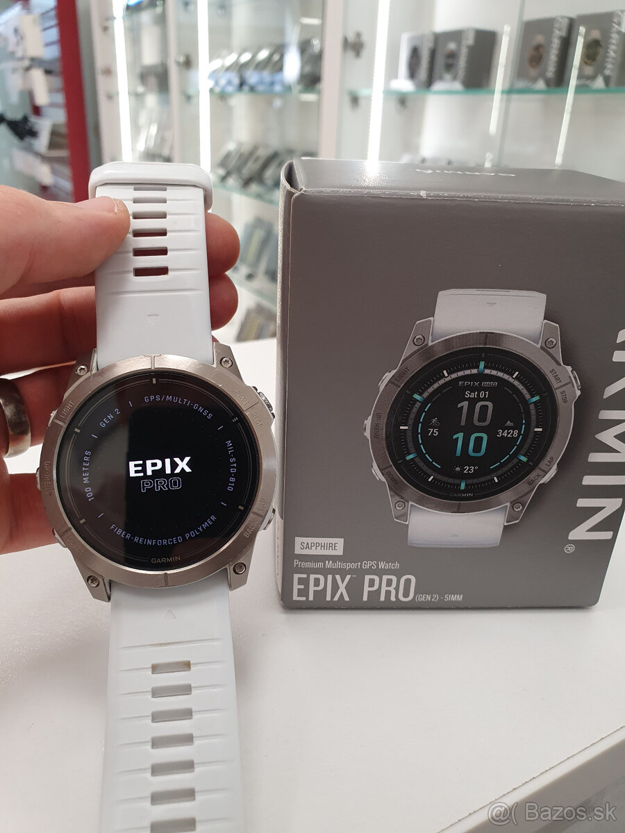 Garmin Epix Pro (g2) Sapphire, 51mm,Titanium,Whitestone band