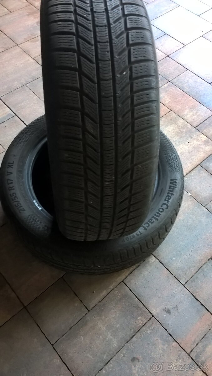 ZIMNÉ 215/55 R17 98H 2x CONTINENTAL rok 2022 a 2x BARUM 2019