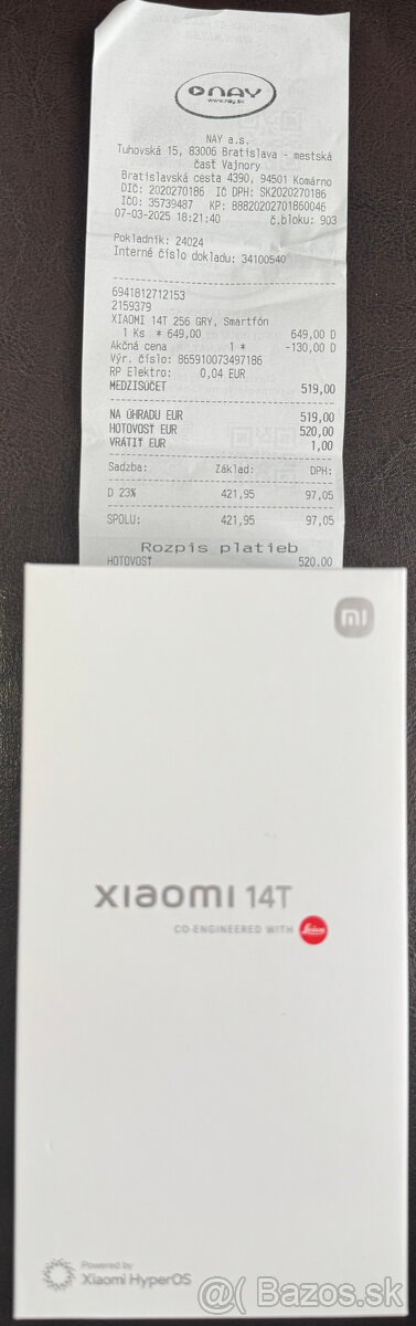 Xiaomi 14T 12/256GB nový