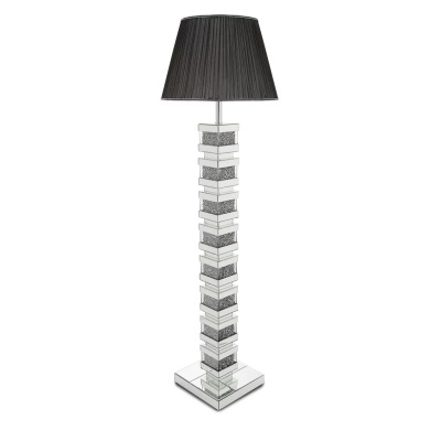 Zrkadlová stojacia lampa Glamour Premium Chessboard s kryštá