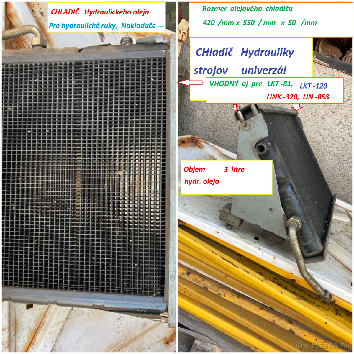 Chladiče - hydrauliky - univerzal LKT-81, LKT120, UNK -320